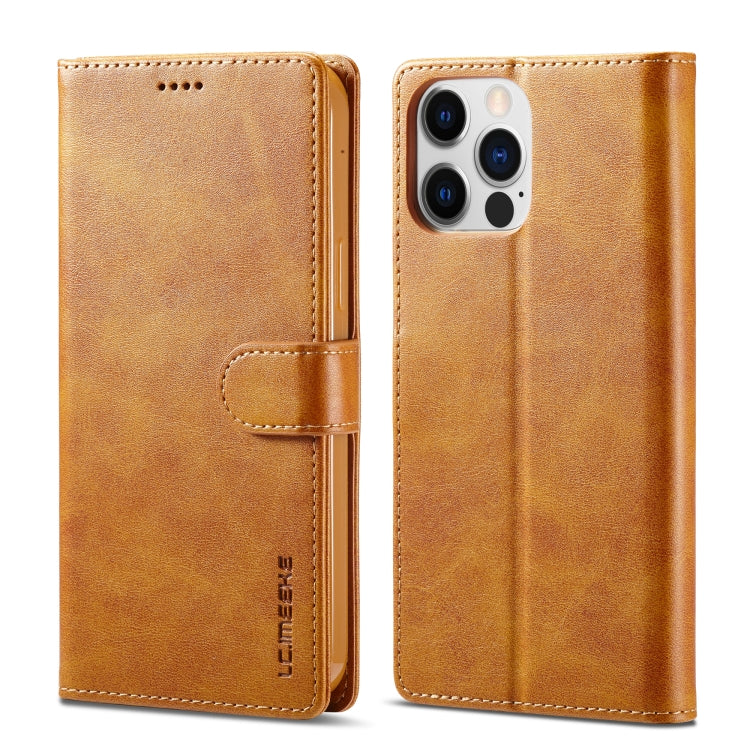 For iPhone 14 Pro LC.IMEEKE Calf Texture Horizontal Flip Leather Case(Yellow) - HoMEdemic™ 