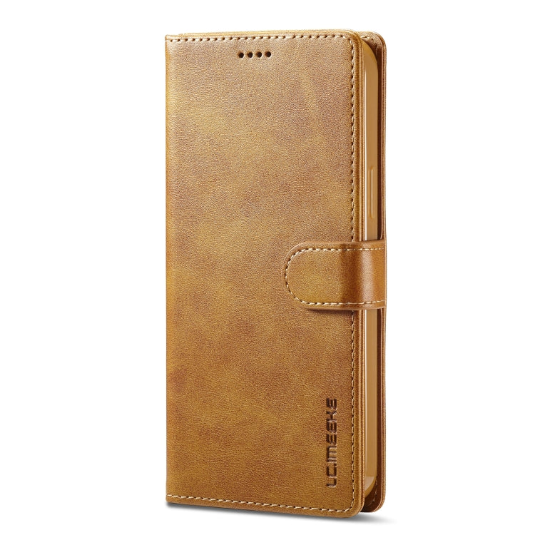 For iPhone 14 Pro LC.IMEEKE Calf Texture Horizontal Flip Leather Case(Yellow) - HoMEdemic™ 