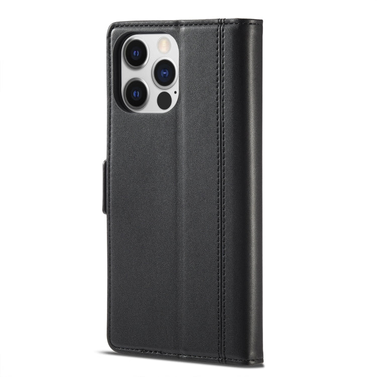 For iPhone 14 Pro LC.IMEEKE Magnetic Buckle Leather Phone Case(Black) - HoMEdemic™ 