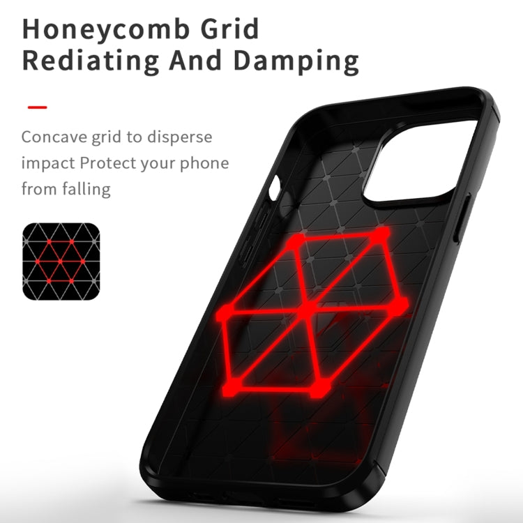 For iPhone 14 Pro MOFI Gentleness Brushed Texture Carbon Fiber TPU Phone Case (Red) - HoMEdemic™ 