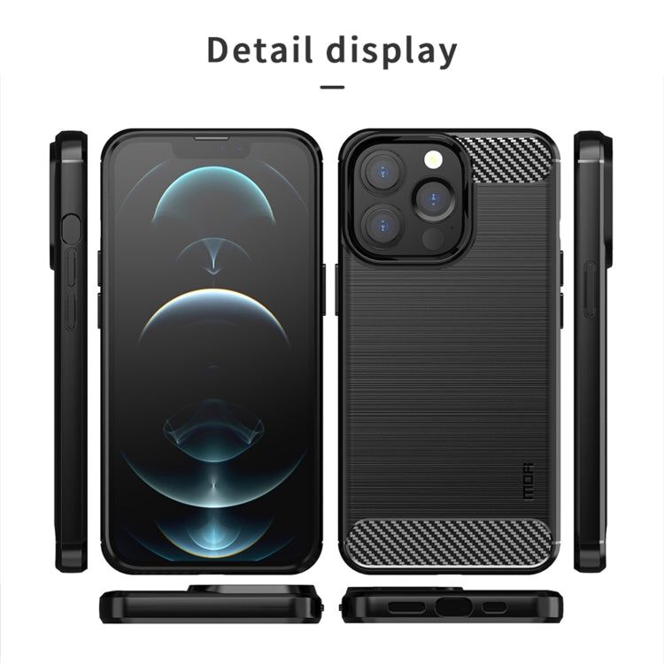 For iPhone 14 Pro MOFI Gentleness Brushed Texture Carbon Fiber TPU Phone Case (Red) - HoMEdemic™ 
