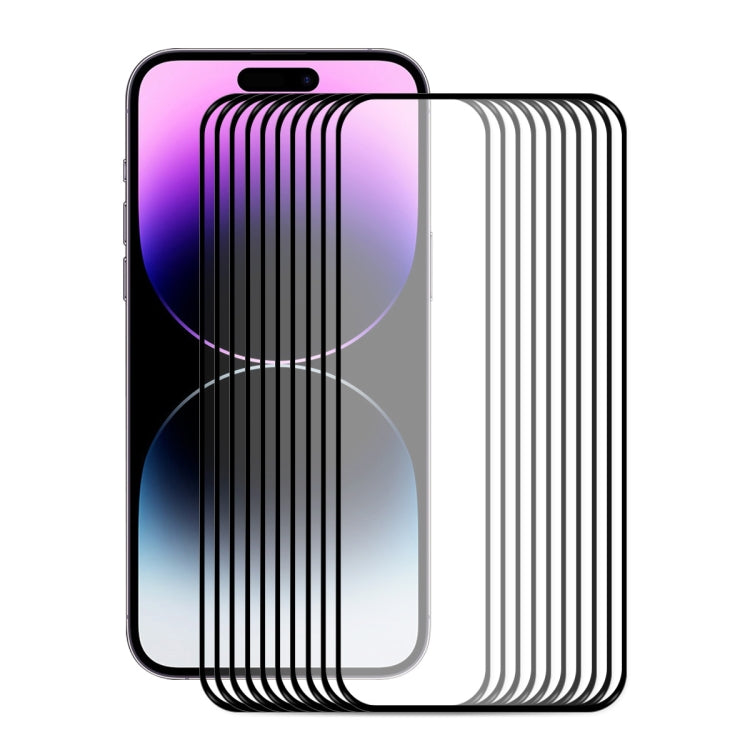 For iPhone 14 Pro Max 10pcs ENKAY Full Glue 0.26mm 9H 2.5D Tempered Glass Full Film - HoMEdemic™ 