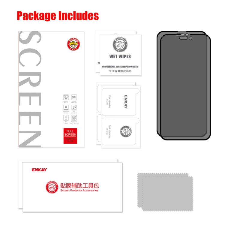 For iPhone 14 Pro Max 2pcs ENKAY 28 Degree Anti-peeping Tempered Glass Film - HoMEdemic™ 
