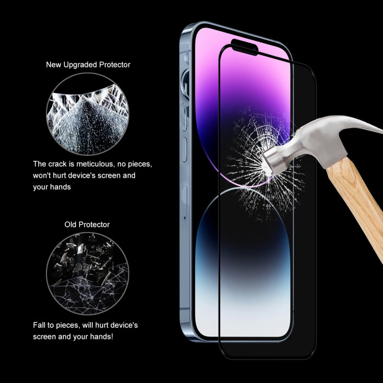 For iPhone 14 Pro Max 2pcs ENKAY Full Glue 0.26mm 9H 2.5D Tempered Glass Full Film - HoMEdemic™ 