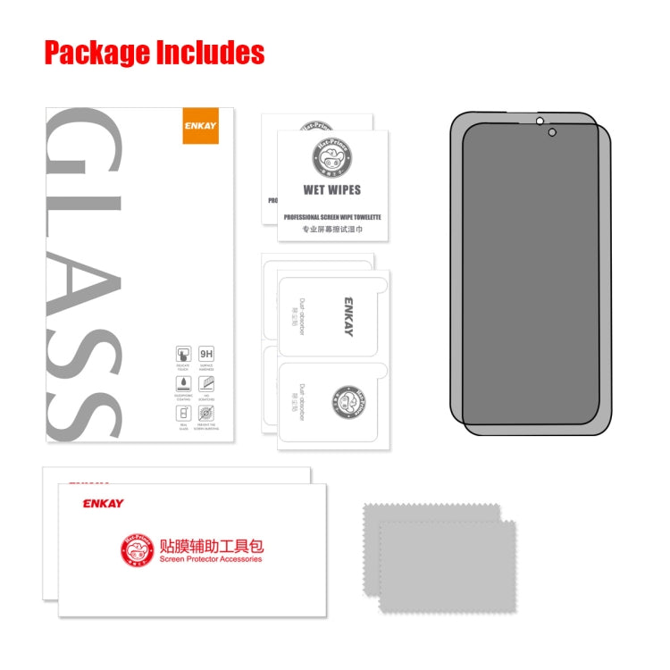 For iPhone 14 Pro Max 2pcs ENKAY Hat-Prince 25 Degree Privacy 8K UHD AGC Tempered Glass Film - HoMEdemic™ 