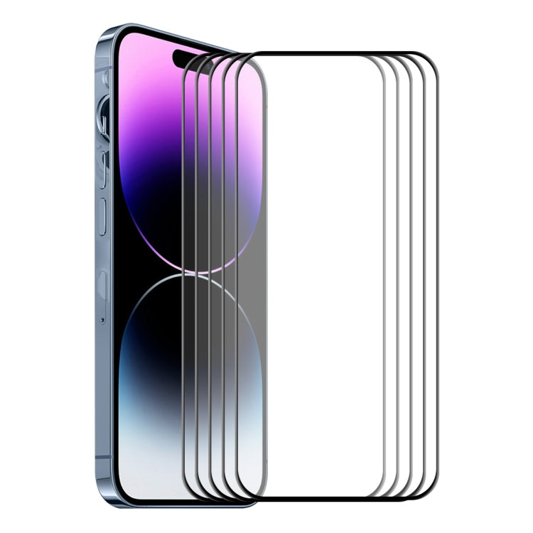 For iPhone 14 Pro Max 5pcs ENKAY 6D Full Glue Tempered Glass Full Film - HoMEdemic™ 