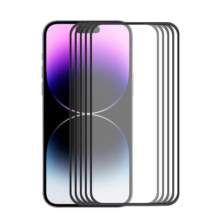 For iPhone 14 Pro Max 5pcs ENKAY Full Glue Tempered Glass Anti-fall Full Film - HoMEdemic™ 