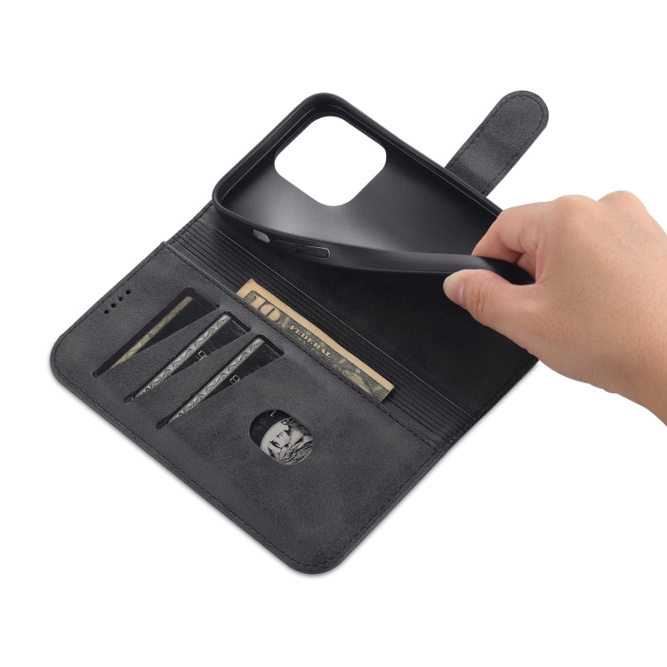 For iPhone 14 Pro Max AZNS Skin Feel Calf Texture Horizontal Flip Leather Case (Black) - HoMEdemic™ 