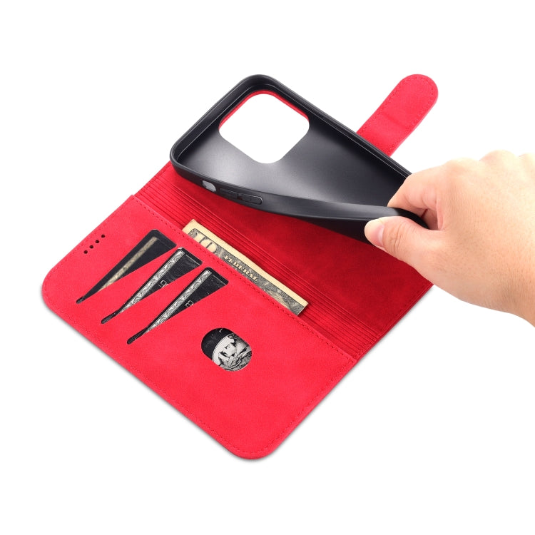 For iPhone 14 Pro Max AZNS Skin Feel Calf Texture Horizontal Flip Leather Case (Red) - HoMEdemic™ 