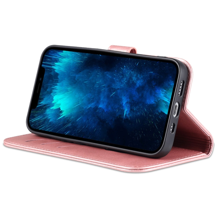 For iPhone 14 Pro Max AZNS Skin Feel Calf Texture Horizontal Flip Leather Case (Rose Gold) - HoMEdemic™ 