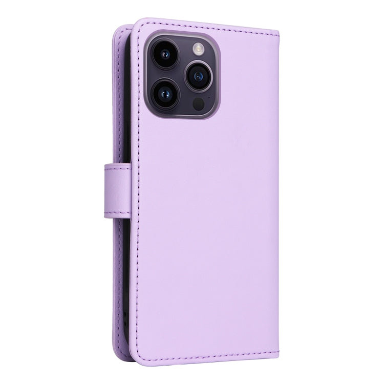 For iPhone 14 Pro Max BETOPNICE BN-005 2 in 1 Detachable Imitate Genuine Leather Phone Case(Light Purple) - HoMEdemic™ 