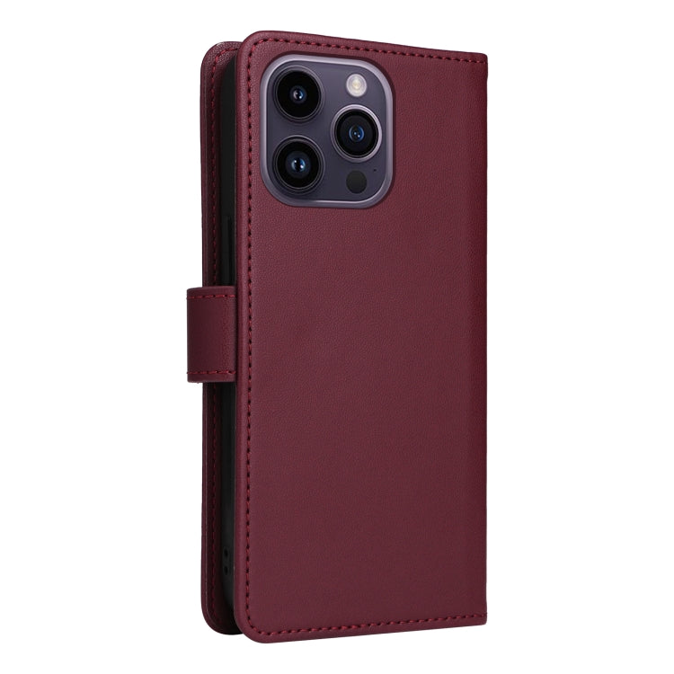For iPhone 14 Pro Max BETOPNICE BN-005 2 in 1 Detachable Imitate Genuine Leather Phone Case(Wine Red) - HoMEdemic™ 