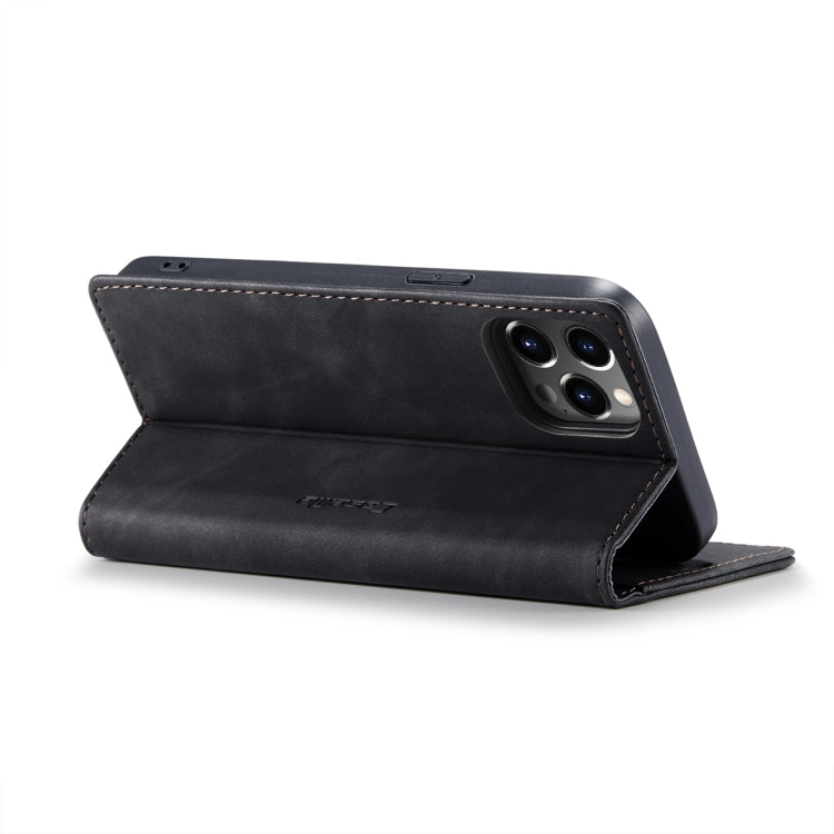 For iPhone 14 Pro Max CaseMe-013 Multifunctional Retro Frosted Leather Phone Case (Black) - HoMEdemic™ 