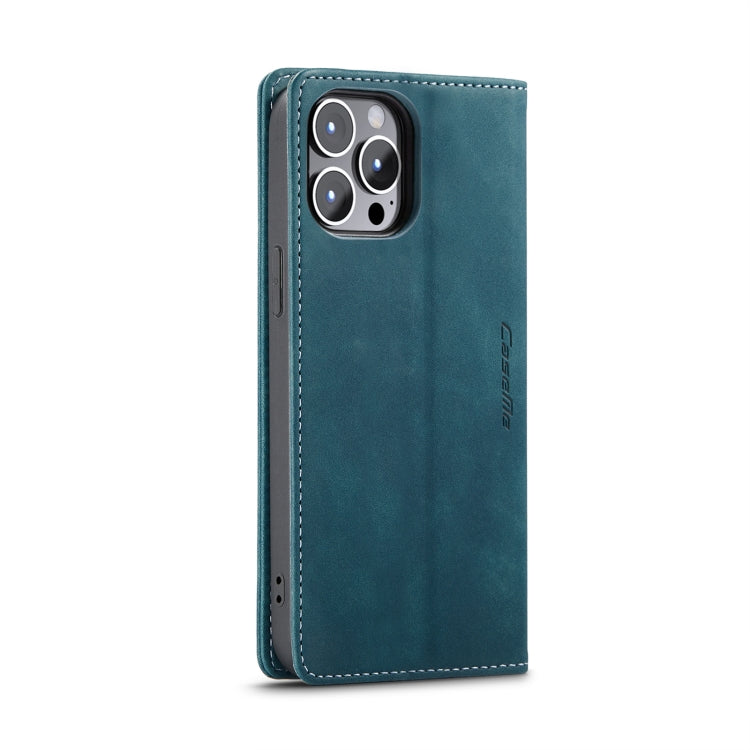 For iPhone 14 Pro Max CaseMe-013 Multifunctional Retro Frosted Leather Phone Case (Blue) - HoMEdemic™ 