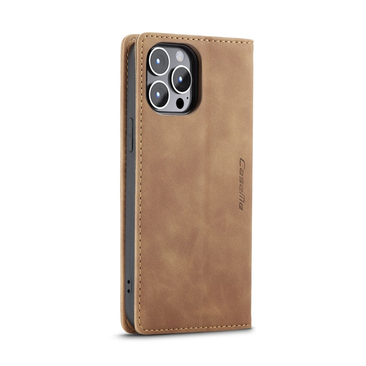 For iPhone 14 Pro Max CaseMe-013 Multifunctional Retro Frosted Leather Phone Case (Brown) - HoMEdemic™ 