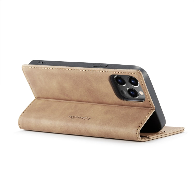 For iPhone 14 Pro Max CaseMe-013 Multifunctional Retro Frosted Leather Phone Case (Brown) - HoMEdemic™ 