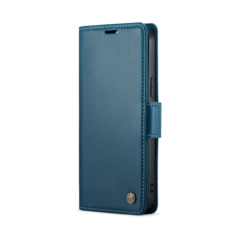 For iPhone 14 Pro Max CaseMe 023 Butterfly Buckle Litchi Texture RFID Anti-theft Leather Phone Case(Blue) - HoMEdemic™ 