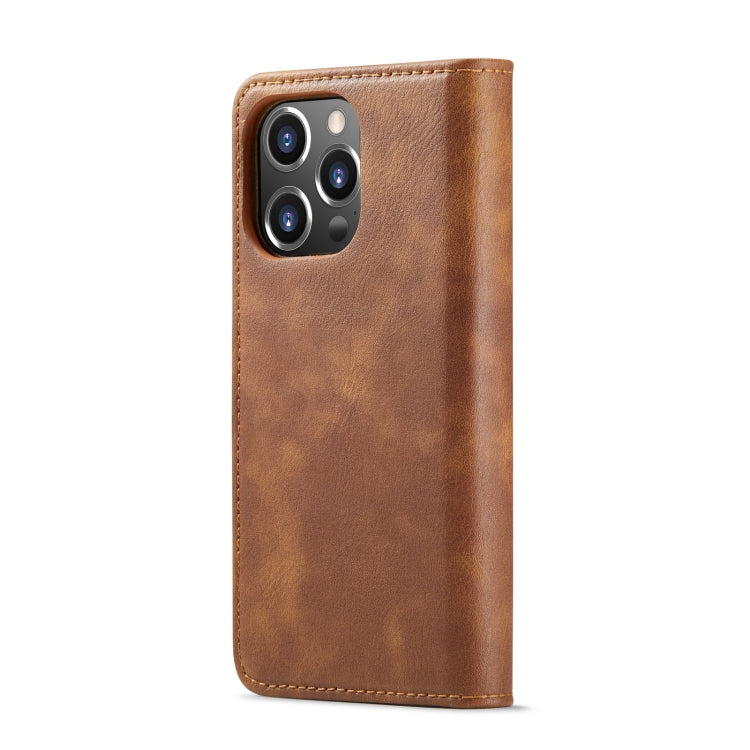 For iPhone 14 Pro Max DG.MING Crazy Horse Texture Detachable Magnetic Leather Case(Brown) - HoMEdemic™ 
