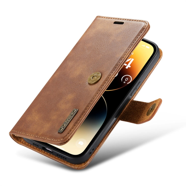 For iPhone 14 Pro Max DG.MING Crazy Horse Texture Detachable Magnetic Leather Case(Brown) - HoMEdemic™ 