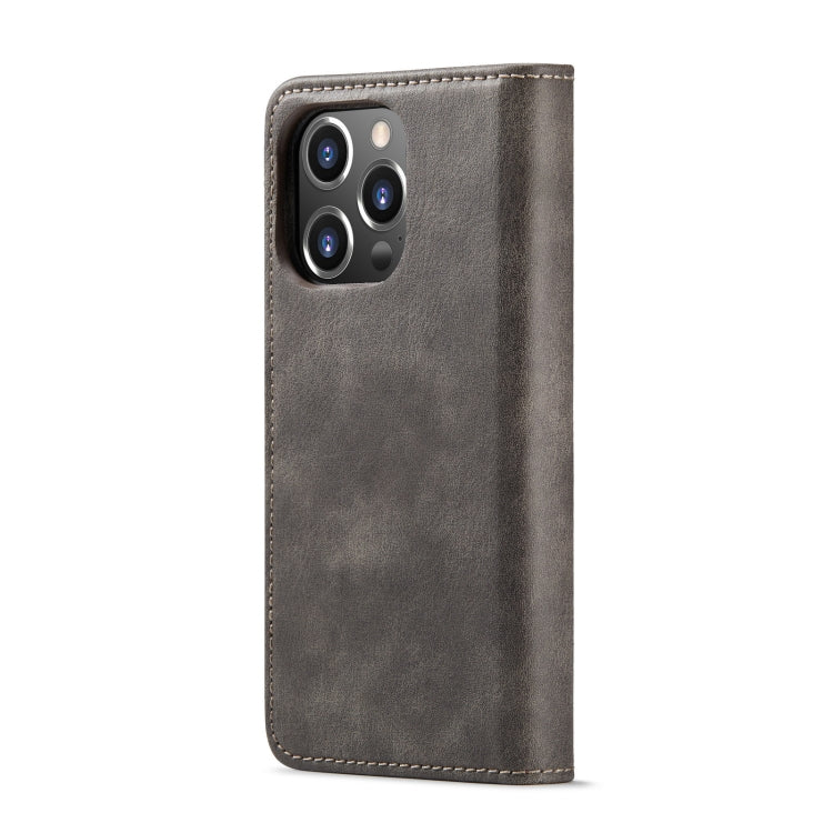 For iPhone 14 Pro Max DG.MING Crazy Horse Texture Detachable Magnetic Leather Case(Grey) - HoMEdemic™ 