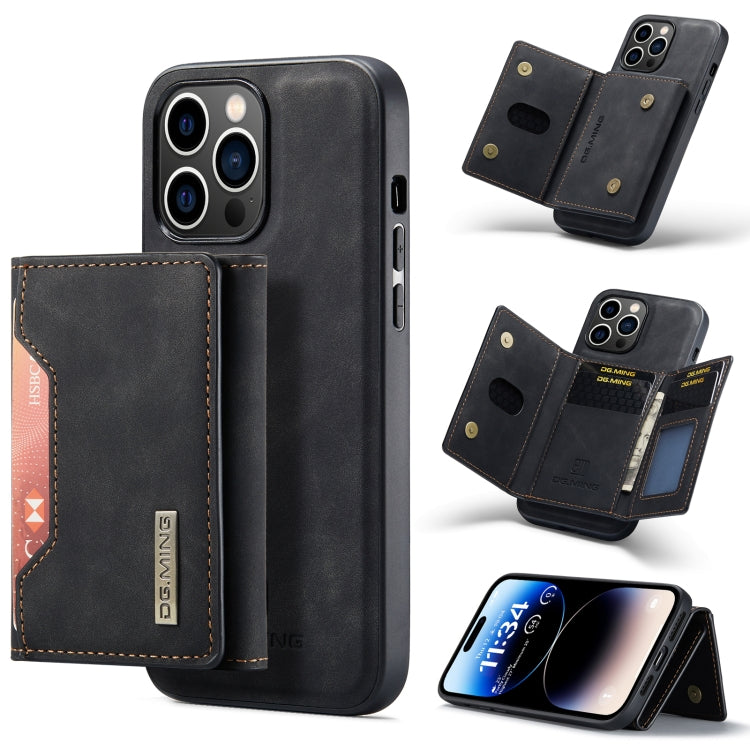 For iPhone 14 Pro Max DG.MING M2 Series 3-Fold Card Bag Leather Case(Black) - HoMEdemic™ 