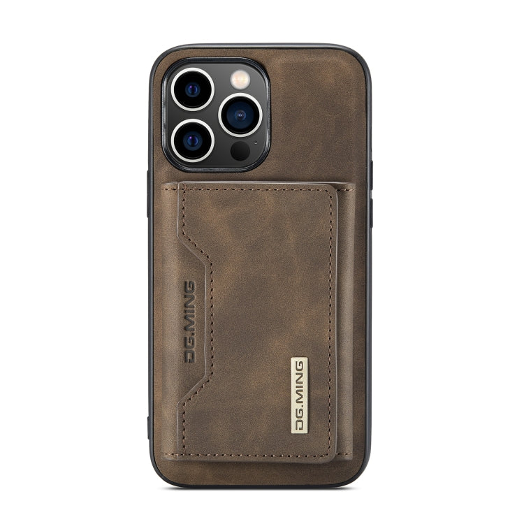 For iPhone 14 Pro Max DG.MING M2 Series 3-Fold Card Bag Leather Case(Coffee) - HoMEdemic™ 