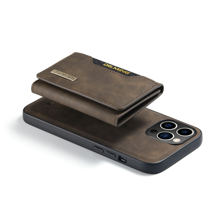 For iPhone 14 Pro Max DG.MING M2 Series 3-Fold Card Bag Leather Case(Coffee) - HoMEdemic™ 