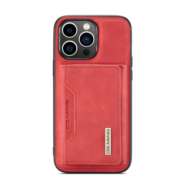 For iPhone 14 Pro Max DG.MING M2 Series 3-Fold Card Bag Leather Case(Red) - HoMEdemic™ 