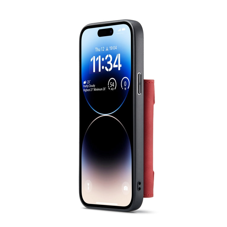 For iPhone 14 Pro Max DG.MING M2 Series 3-Fold Card Bag Leather Case(Red) - HoMEdemic™ 