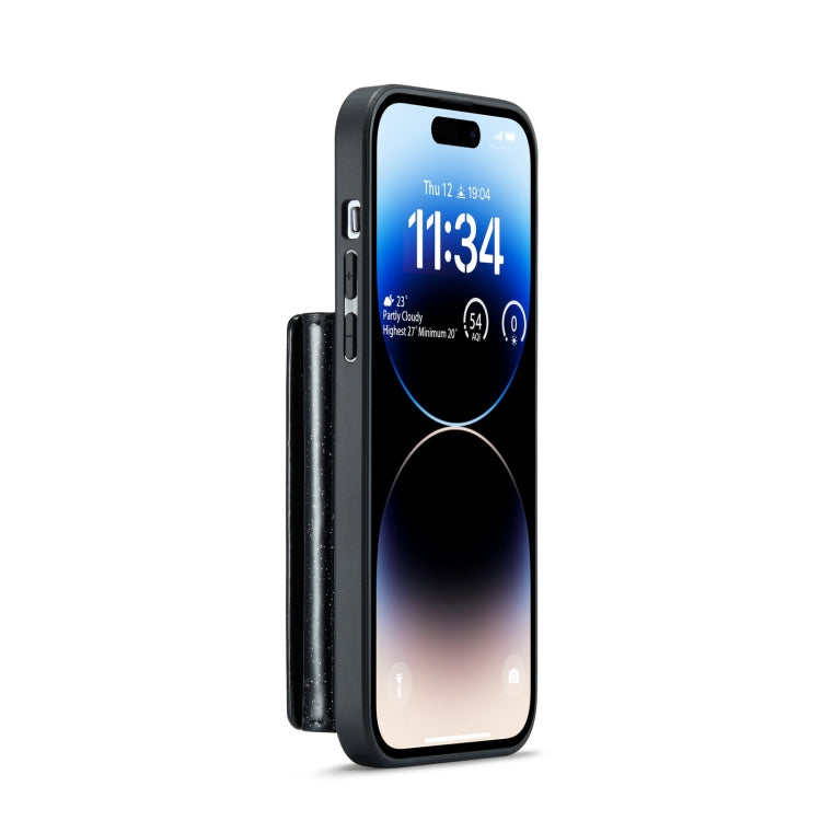 For iPhone 14 Pro Max DG.MING M3 Series Glitter Powder Card Bag Leather Case(Black) - HoMEdemic™ 