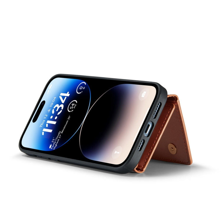 For iPhone 14 Pro Max DG.MING M3 Series Glitter Powder Card Bag Leather Case(Rose Gold) - HoMEdemic™ 