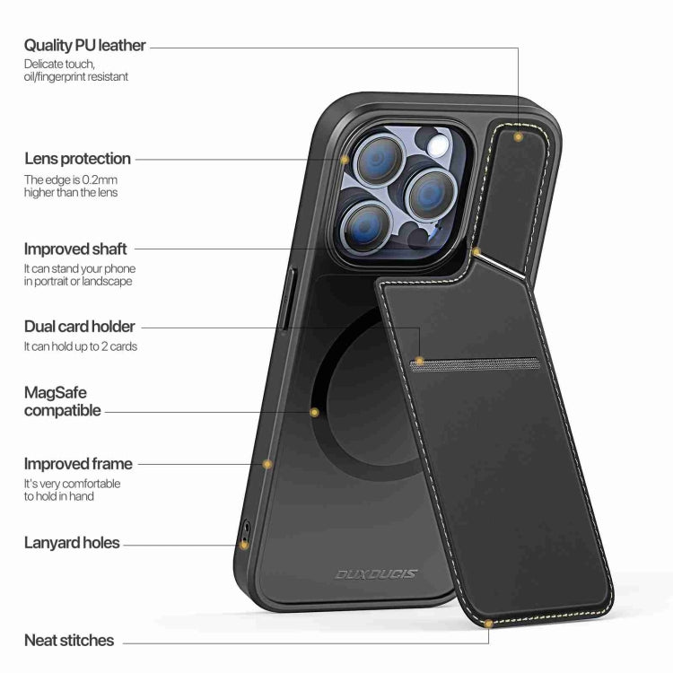 For iPhone 14 Pro Max DUX DUCIS Rafi II Series MagSafe Magnetic Holder RFID Phone Case(Black) - HoMEdemic™ 