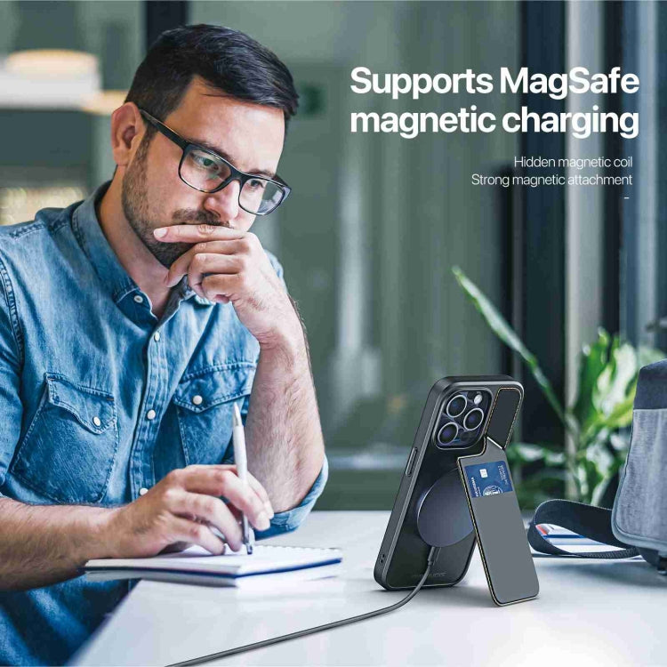 For iPhone 14 Pro Max DUX DUCIS Rafi II Series MagSafe Magnetic Holder RFID Phone Case(Black) - HoMEdemic™ 