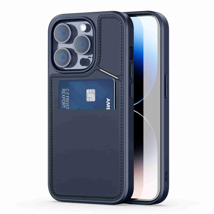 For iPhone 14 Pro Max DUX DUCIS Rafi II Series MagSafe Magnetic Holder RFID Phone Case(Blue) - HoMEdemic™ 