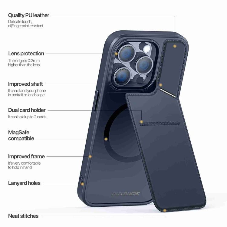 For iPhone 14 Pro Max DUX DUCIS Rafi II Series MagSafe Magnetic Holder RFID Phone Case(Blue) - HoMEdemic™ 