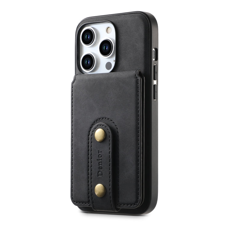 For iPhone 14 Pro Max Denior D14 NK Retro Pattern MagSafe Magnetic Card Holder Leather Phone Case(Black) - HoMEdemic™ 