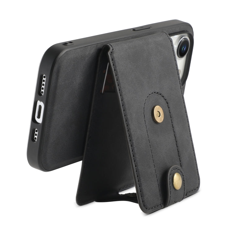 For iPhone 14 Pro Max Denior D14 NK Retro Pattern MagSafe Magnetic Card Holder Leather Phone Case(Black) - HoMEdemic™ 