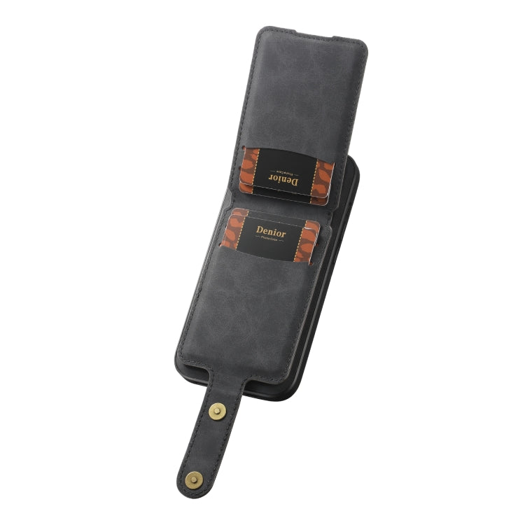 For iPhone 14 Pro Max Denior D14 NK Retro Pattern MagSafe Magnetic Card Holder Leather Phone Case(Black) - HoMEdemic™ 