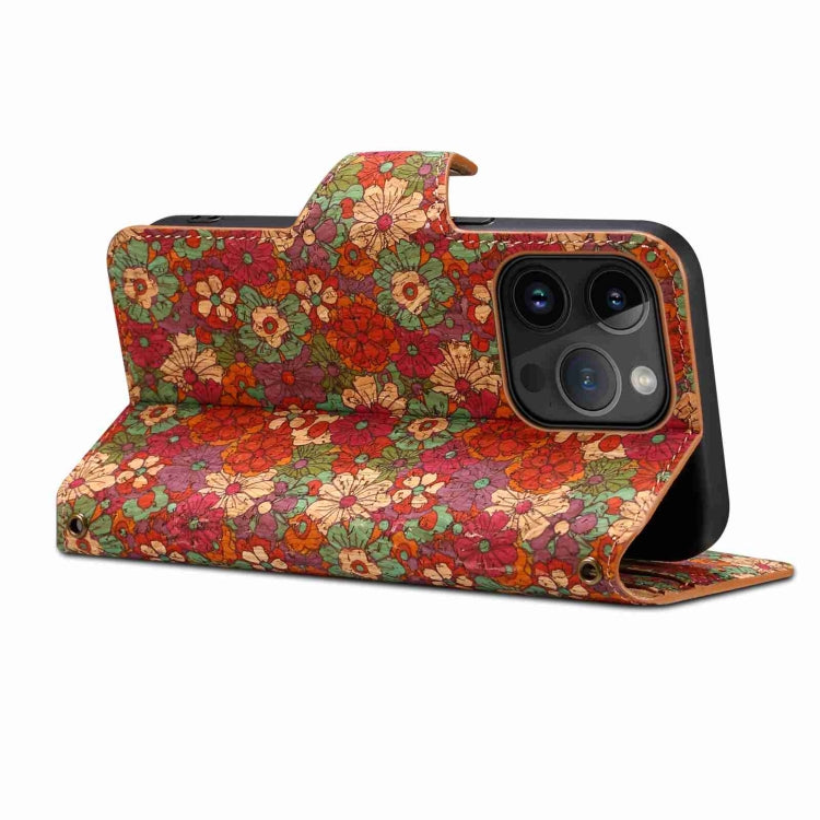 For iPhone 14 Pro Max Denior Flower Language Series Cork Fabric Oil Edge Leather Phone Case(Summer) - HoMEdemic™ 