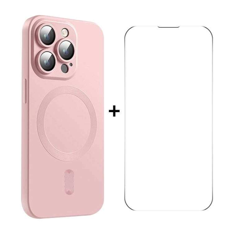 For iPhone 14 Pro Max ENKAY MagSafe Matte TPU Phone Case with Lens Film & Screen Glass Film(Pink) - HoMEdemic™ 