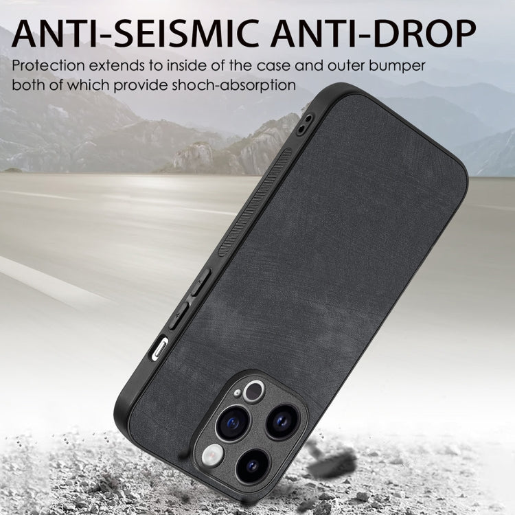 For iPhone 14 Pro Max ENKAY Retro Leather Skin PC Phone Case with High Aluminum-silicon Glass Film(Black) - HoMEdemic™ 