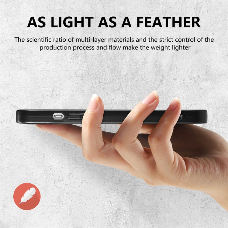 For iPhone 14 Pro Max ENKAY Retro Leather Skin PC Phone Case with High Aluminum-silicon Glass Film(Black) - HoMEdemic™ 