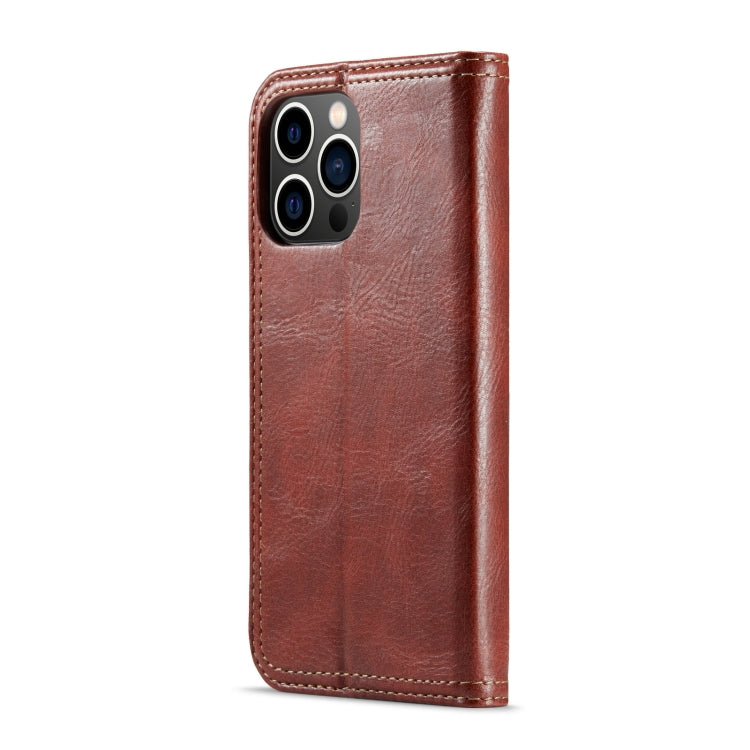 For iPhone 14 Pro Max FIERRE SHANN Vintage Bark Texture Wallet Leather Phone Case(Brown) - HoMEdemic™ 