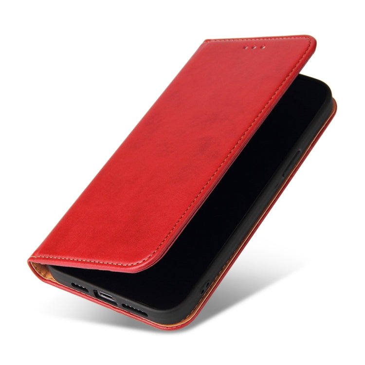For iPhone 14 Pro Max Fierre Shann PU Genuine Leather Texture Leather Phone Case (Red) - HoMEdemic™ 