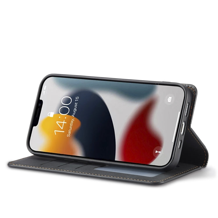 For iPhone 14 Pro Max Forwenw Dream Series Oil Edge Strong Magnetism Leather Phone Case(Black) - HoMEdemic™ 