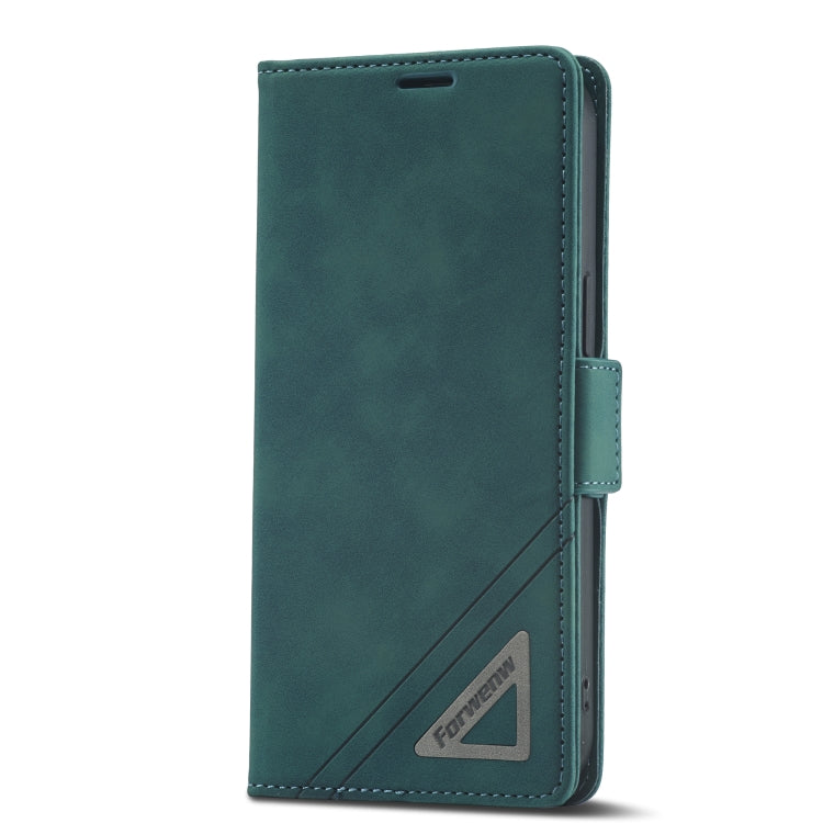 For iPhone 14 Pro Max Forwenw Dual-side Buckle Leather Phone Case (Dark Cyan) - HoMEdemic™ 