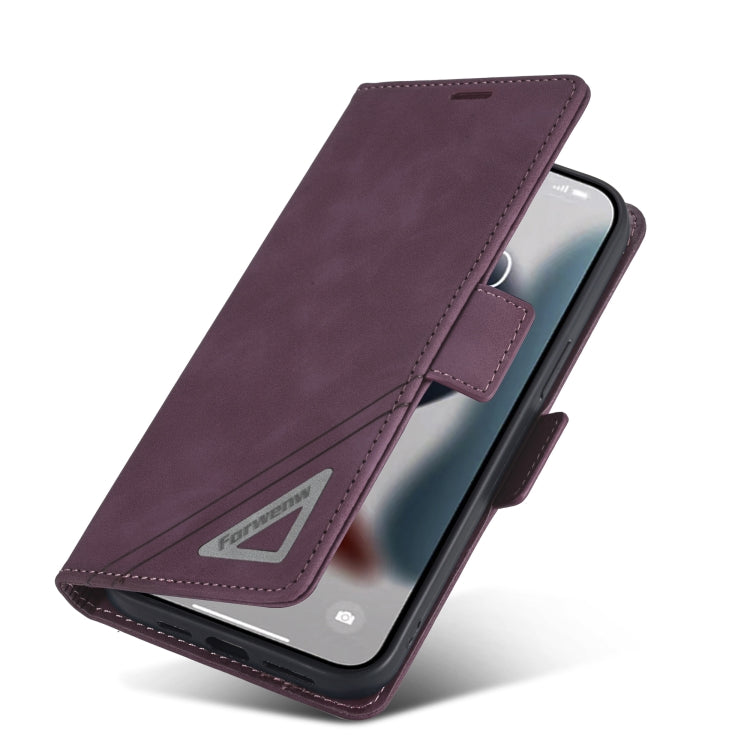 For iPhone 14 Pro Max Forwenw Dual-side Buckle Leather Phone Case (Wine Red) - HoMEdemic™ 