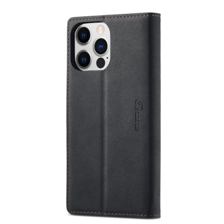 For iPhone 14 Pro Max Forwenw F1 Series Matte Strong Magnetism Leather Phone Case(Black) - HoMEdemic™ 