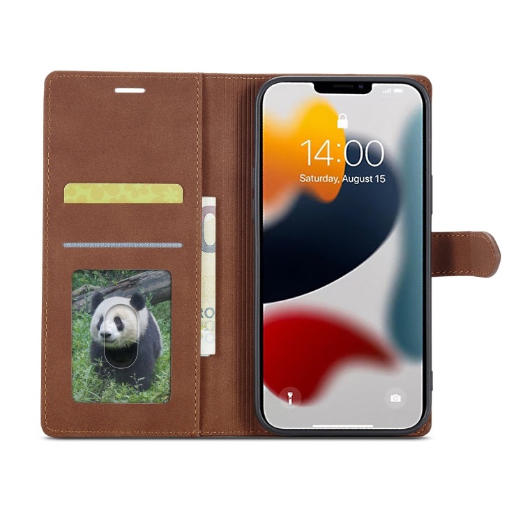 For iPhone 14 Pro Max Forwenw F1 Series Matte Strong Magnetism Leather Phone Case(Brown) - HoMEdemic™ 