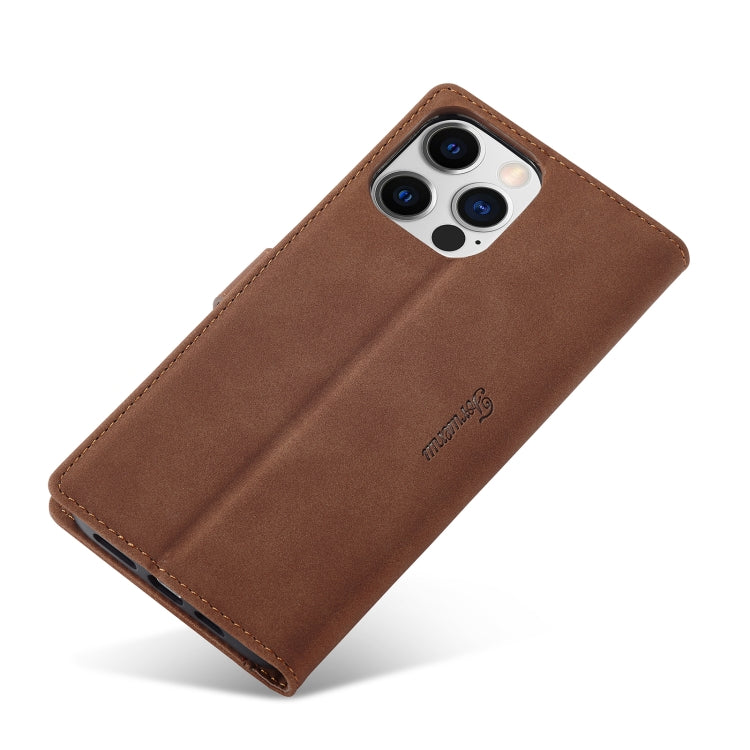 For iPhone 14 Pro Max Forwenw F1 Series Matte Strong Magnetism Leather Phone Case(Brown) - HoMEdemic™ 